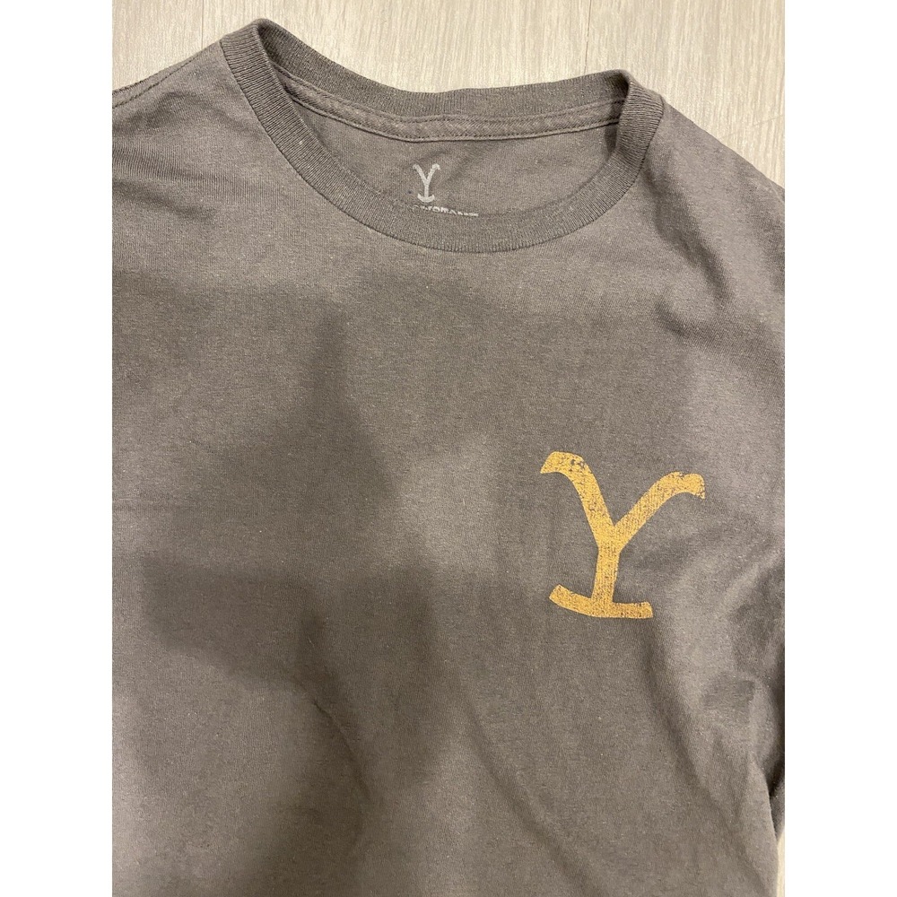 Yellowstone Shirt Womens Medium M Gray Dutton Ranch Logo Short Sleeve Crew Neck - Picture 3 of 6
